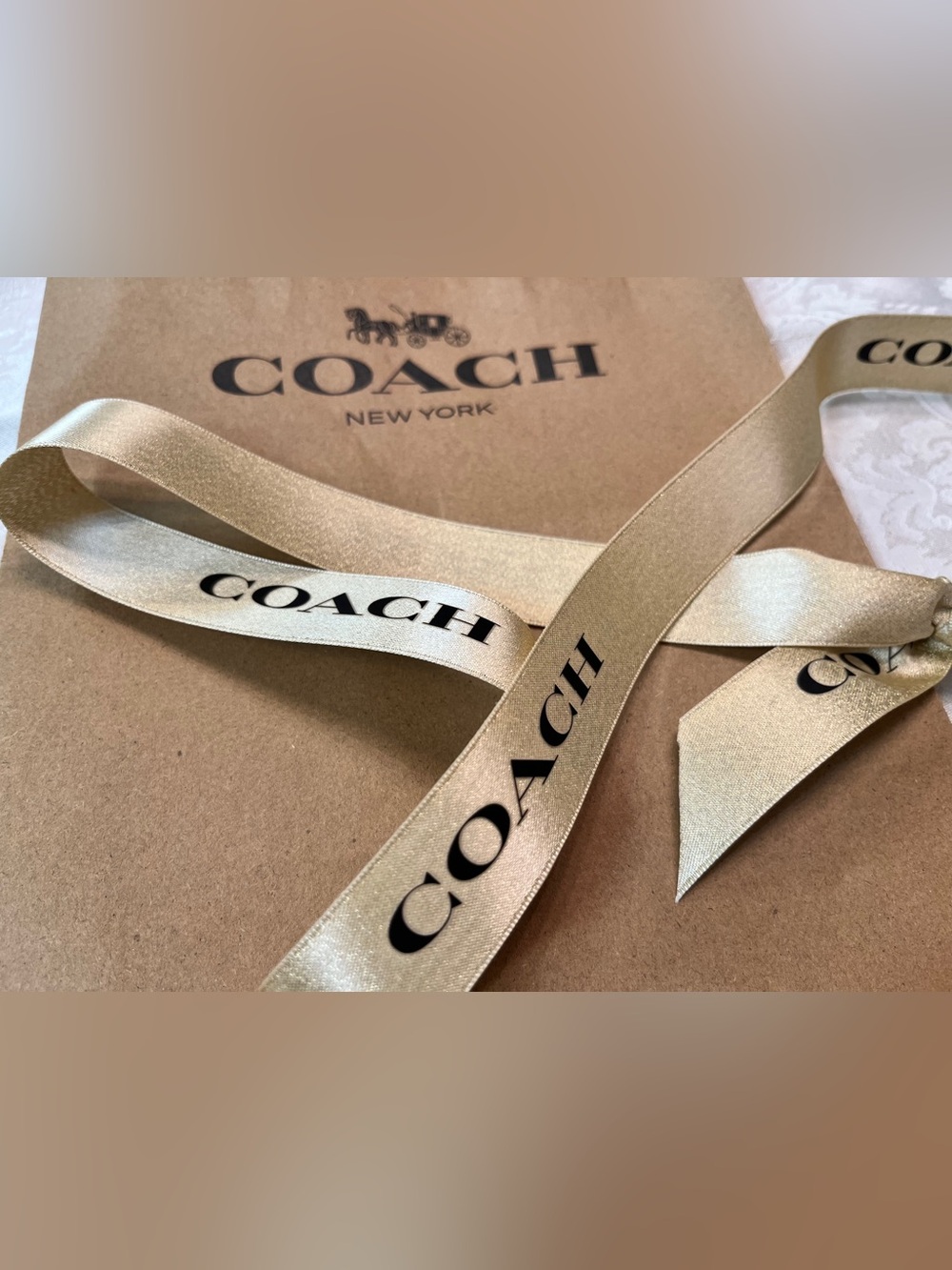 Coach Gold Ribbon and Gift Bag - Picture 3 of 3
